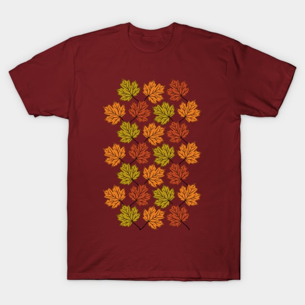 Maple Leaves Pattern T-Shirt by lents